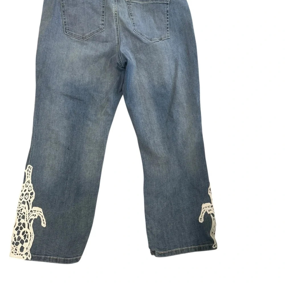 INC Denim Straight Leg Crop Jeans with Crochet Hem – Size 8 - Picture 6 of 6